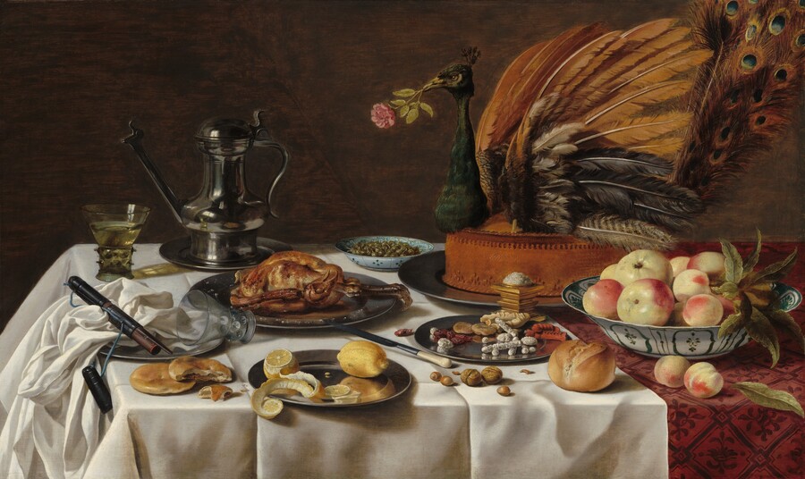 Pieter Claesz — Still life with peacock pie